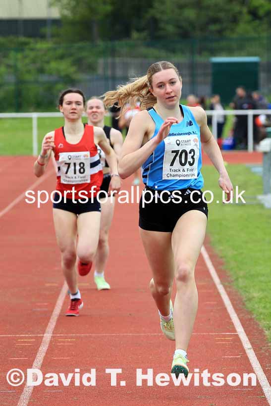 Womens Under-20s 800 metres, 2023 North Eastern Track and Field Champs., Middlesbrough Sports Village, Middlesbrough. Photo: David T. Hewitson/Sports for All Pics